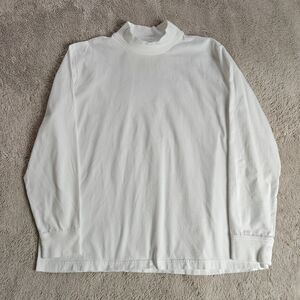 Lands End Super-T Mock Turtleneck Long Sleeve Shirt Men's L 42-44 White